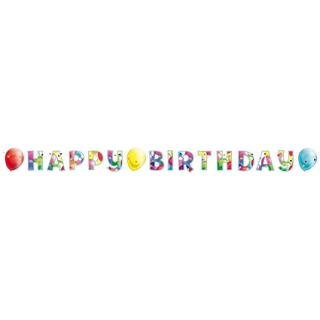 9900327 - Partykette Happy Birthday, Papier, 174 x 13 cm