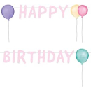 Partykette Happy Birthday Pastel Papier 150 x 13,8 cm,...