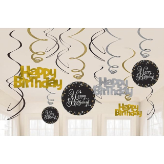 Gold Celebration Swirl Decorations