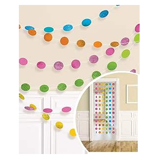 672423 - DECO RND GLITTER STRNG- MULTI