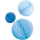 3 Wabenball-Dekorationen Sky Blue Papier 14 cm / 18 cm / 22cm, H?ngedekoration