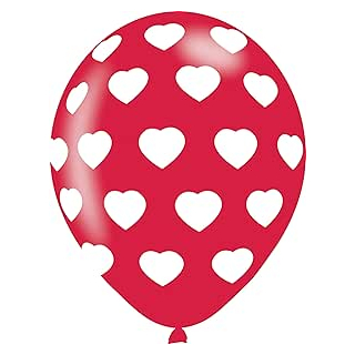 6 Latexballons Herzen 27,5 cm / 11", Luftballon