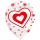 Latexballons Globaldruck Herzen, 6 Stck, circa 28 cm, Valentinstag, Hochzeit, Luftballon