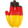aufblasbarer Handschuh Deutschland 43 cm schwarz/rot/gelb, Mehrfarbig
