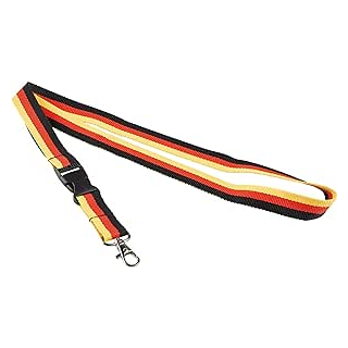 Schlüsselband Deutschland 90 cm Polyester schwarz/rot/gelb, Mehrfarbig, Unica