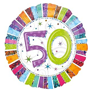 Standard Folienballon 50 Radiant Birthday, 43 cm, Geburtstag, Heliumballon, Dekoration, Geschenk