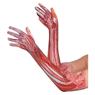 846381-55 - Blutige Handschuhe, Accessoire, Knochen, Adern und Sehnen, Zombie,