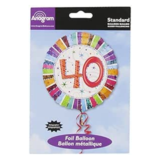 Folienballon bunt Geburtstag Zahl 40