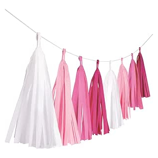 Fransengirlande Hot Pink, Länge 3 m, Hängedekoration,