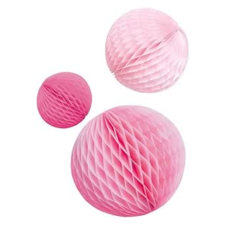 3 Wabenball-Dekorationen Hot Pink Papier 14 cm / 18 cm / 22 cm, Hängedekoration