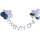 Blaue Zahl 21 Girlande mit Ballons
