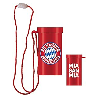 9906520 - FC Bayern Mnchen Fantröte, Größ e 7,5 x 4,5 cm, Farbe: Blau, Wei  u. Rot, mit Trageschnur, Mia san Mia, Bayernlogo, perfekt fr das n?chste Fu ballspiel oder die Fanparty
