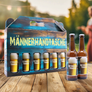 Männerhandtasche "Gruppentherapie" 6 x Bier 0,33L, 4,8% vol., inkl. Mehrwegpfand