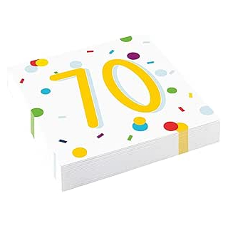 9906880 - Servietten Konfetti 70 Birthday, 20 Stck, 33 x 33 cm