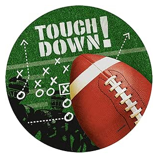 Teller Touchdown, 8 Stck, Durchmesser 22,8 cm, Papier, Football, Einwegteller, Partygeschirr, Motto-Party