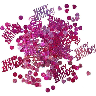 Deko-Konfetti: Streudeko, Happy Birthday, pink, 15 g