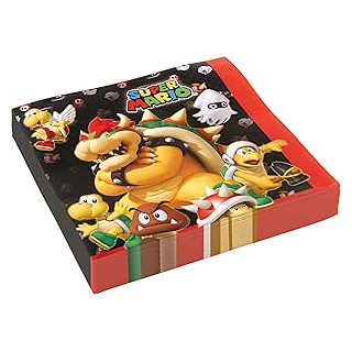 9901538 - Servietten Super Mario, 20 Stck, 33 x 33 cm, Partygeschirr, Kindergeburtstag, Motiv