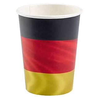 9905996 - Partybecher Deutschland 500 ml Papier gelb/rot/schwarz 6 Stck