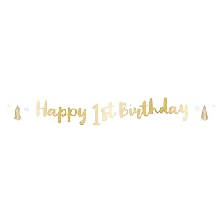 1st Birthday Blue Lettr Banner