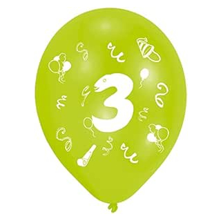 8 Latex-Luftballons, 2-seitig, 1 Farbe, 25,4 cm  Alter 3,
