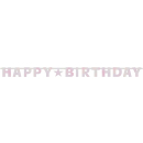 Girlande Happy Birthday 240 cm Folie Hellrosa