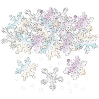 Konfetti Schneeflocken irisierend, 14 g, Streudeko, Tischdekoration, Weihnachten, Heilig Abend, Mottoparty