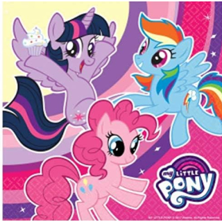 9902510 - Servietten My Little Pony, 20 Stück, 33 x 33 cm, Geburtstag, Mottoparty, Lila