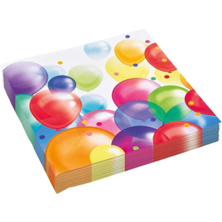 Servietten Balloons, 20 Stück, 33 x 33 cm, Happy Birthday, Geburtstag, Party