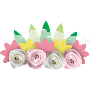 9909889 - Blumen-Haarband, 4 Stück, Haar-Kranz mit Büten, Haarreif, Kopfschmuck, Kinder-Geburtstag, Give-Away, Karneval, Motto-Party
