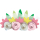 9909889 - Blumen-Haarband, 4 Stück, Haar-Kranz mit Büten, Haarreif, Kopfschmuck, Kinder-Geburtstag, Give-Away, Karneval, Motto-Party