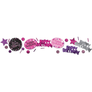 9901186 - Pink Sparkling Celebration Happy Birthday 3 Pack Confetti 34g
