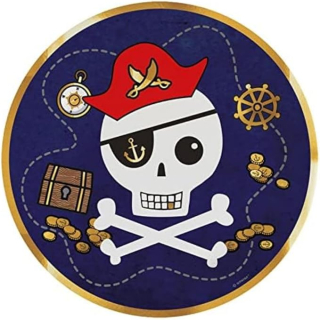 Teller Pirates Map, 8 Stück, Durchmesser 23 cm