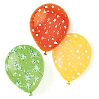 6 Latexballons Sterne sortiert, Durchmesser 25,4 cm,