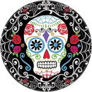 Teller Day of the Dead, 10 Stück, aus Papier, rund...