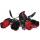 Künstliche Rosen, 4 Stück, Schwarz-Rot, Länge ca. 35 cm