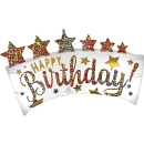 SuperShape Folienballon Happy Birthday, Glitter-Banner