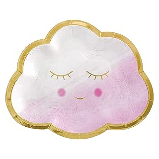  8 Teller Wolke Rosa und Gold 17 cm