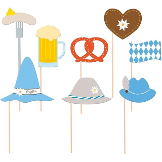 9903346 - Fotorequisiten-Set Bierfest, Papier / Holz, 10-teilig, Volksfest,