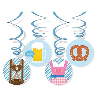 9904818 - Deko-Spiralen Bierfest, 4 Stück, Länge 80 cm,
