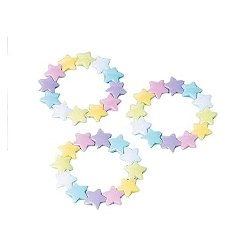 12 Armbänder Sterne Plastik 1,6 x 1,7 cm, Mitgebsel, Spielzeug