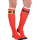 392474-55 - Socken Weihnachtsmann, Einheitsgröße für Erwachsene, Unisex, Kniestrümpfe, dehnbar, blickdicht, Gürtel, Nikolaus, Weihnachten, Elf, Santa Claus, Heilig Abend, Geschenk
