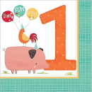 Barnyard Birthday Servietten zum 1. Geburtstag, 33 cm