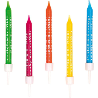 550333 - 10 Spiralkerzen Happy Birthday mehrfarbig Höhe 6,3 cm Dekoration