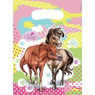 Partytüten Charming Horses, 6 Stück, 23 x 17 cm, Pferde, Mitgebsel, Kindergeburtstag