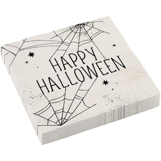 Servietten Happy Halloween Spinnennetz - 16 Stück - 33 x 33 cm