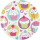 997209 - 8 Teller Cupcake Papier rund 22,8 cm, Geschirr