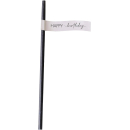 Papierstrohhalme, Happy Birthday, schwarz, hautfarben