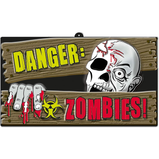 Wanddeko Schild "Danger - Zombies!" 46 cm