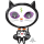 Folienballon Skelly Kitty, schwarze Katze, Skelett