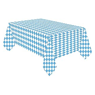9904817 - Tischdecke Bayern, Größe 115 x 175 cm, blau-weiß, Tischtuch aus Papier, Bierbank,